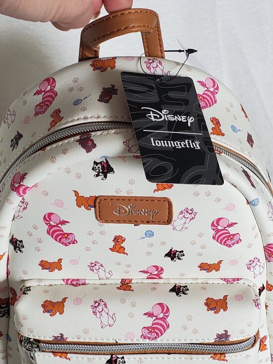 Loungefly Disney Cats Mini-Backpack AllOver Print Cheshire Aristocats NWT! main image 9